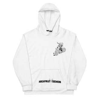 Highway Demon White Rider Premium Hoodie