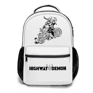 Highway Demon White Rider Premium Backpack