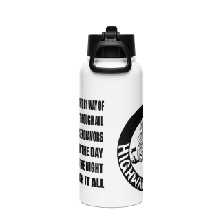 Highway Demon Stainless steel water bottle with a straw lid