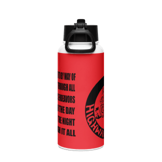 Highway Demon Red Stainless steel water bottle with a straw lid